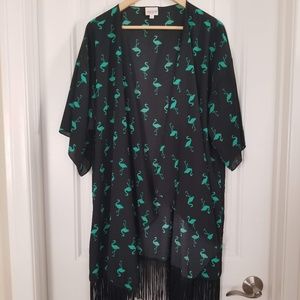 L Monroe - Lularoe - Turquoise Flamingos